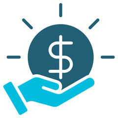 Income Glyph Blue Icon