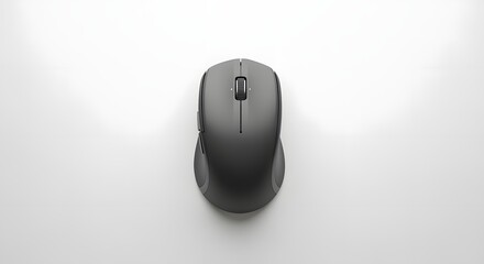 Wireless ergonomic mouse in neutral gray color with sleek design on white surface.