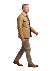 Man walking confident isolated on transparent background
