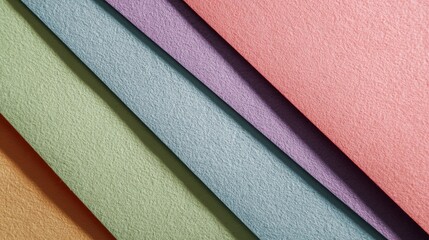 Fototapeta premium Minimal Abstract Composition of Pastel Paper Sheets with Clean Geometric Lines