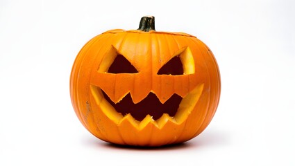 Minimal Halloween Pumpkin on White