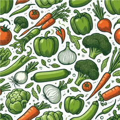 seamless pattern with vegetables