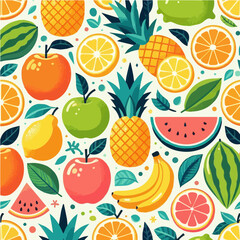Seamless vector pattern of fruits