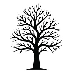 Striking bare tree silhouette vector graphic for artistic designs and nature themes