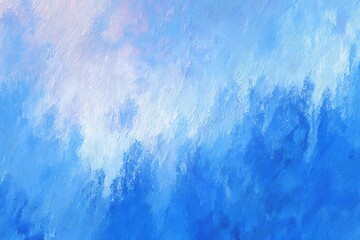 Abstract painted sky with soft, blended shades of blue and white