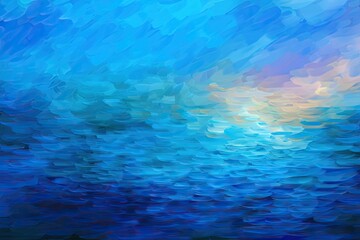Abstract underwater scene with vibrant blues and soft pinks