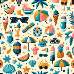seamless pattern with sea shells
