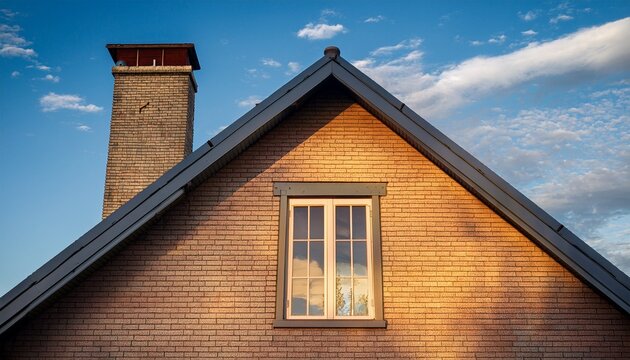 house with a chimney and a window