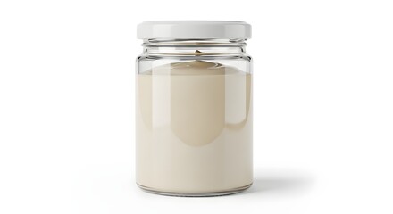 Elegant White Scented Candle in Glass Jar for Relaxation