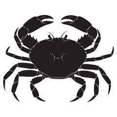 Black Crab Silhouette Illustration on a White Background