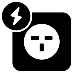 Electricity Glyph Black Icon