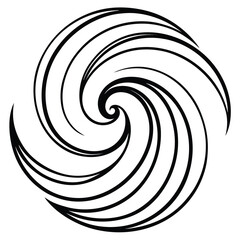 Black And White Stylized Spiral Or Cyclone Design Element On White Background swirl vortex