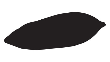Isolated Black Silhouette of a Root Vegetable