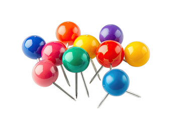 Colorful pushpins clustered together