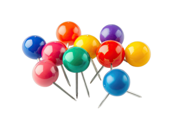 Colorful pushpins clustered together