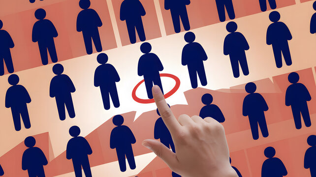 Hand Selecting a Candidate from a Large Pool of Applicants. AI Generated 