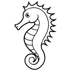 Seahorse line art vector