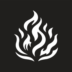 Fire logo art black and white