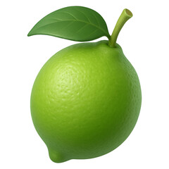 lime 3d icon on transparent background