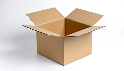 Open cardboard box on a white background