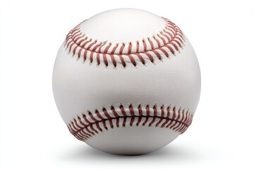 Close-up of a white baseball with red stitching (3)