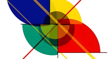 Fototapeta premium Modern Abstract Background with Colorful Triangles and Circles