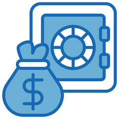 Savings Blue White Icon Editable Stroke