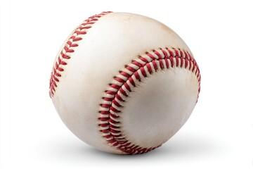 Worn baseball on white background (1)