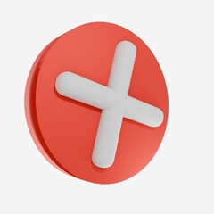Obraz premium 3D Realistic Red cross checkmark sign vector illustration