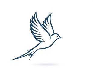 Obraz premium Elegant stylized flying bird