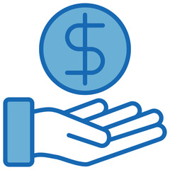 Prosperity Blue White Icon Editable Stroke