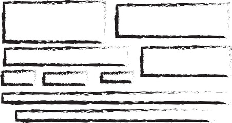 A collection of rough rectangular shapes arranged in a staggered formation style