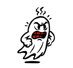 Vintage Cartoon Angry Ghost Illustration