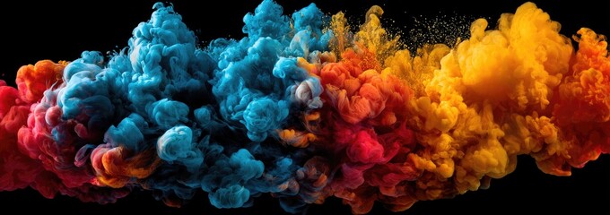 Vibrant, colorful ink plumes against a dark background