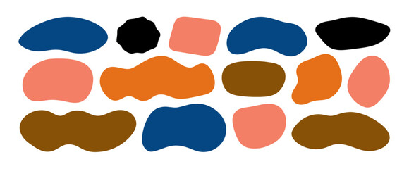 Abstract shapes, color palette, organic forms, design elements, background texture