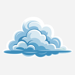 A large, stylized blue and white fluffy cumulus cloud for weather or sky designs, vector illustration