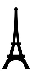 Simple Black Solid Eiffel Tower as Landmarks of France