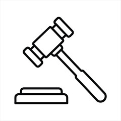 Gavel and hammer on a white background
