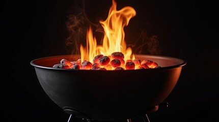 Glowing Charcoal Flames barbecue grill