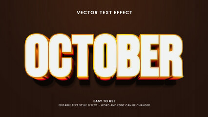 editable text effect october 3d style premium vector