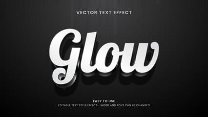 editable text effect glow 3d style premium vector