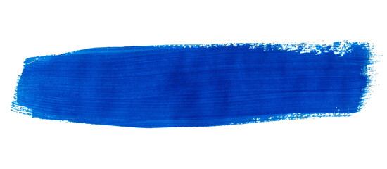 Blue brush stroke paint isolated on transparent background