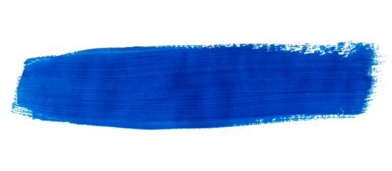 Blue brush stroke paint isolated on transparent background