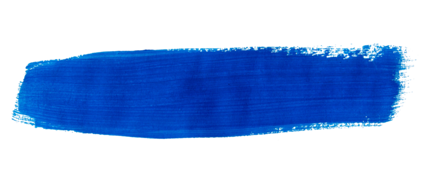 Blue brush stroke paint isolated on transparent background