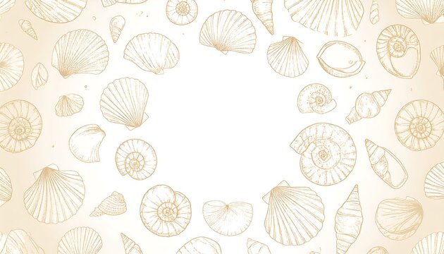 Delicate seashell pattern background