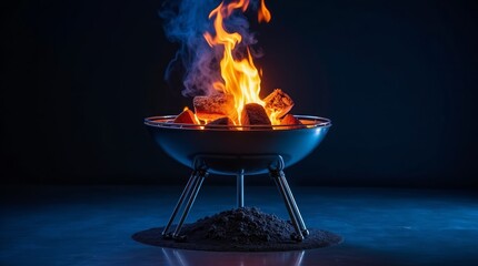 Glowing Embers On A Barbecue grill charcoal