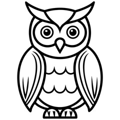Owl line art vector (
