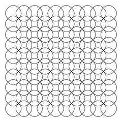 Naklejka premium A beautiful seamless geometric pattern of interlocking circles creating an elegant and intricate grid, vector illustration