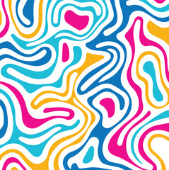 Seamless Abstract Fluid Organic Shapes Pattern