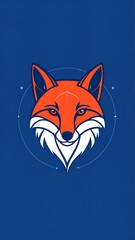 Obraz premium Fox head graphic, vibrant colors, minimalist style